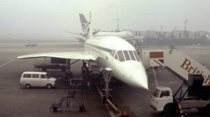 A photo from the 1970s of Concorde at the British Airways teminal stand