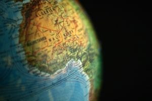 The continent of Africa shown on a globe