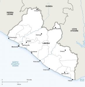 map of Liberia