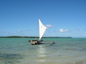 Traditional outrigger sailing boat