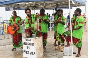 the welcome committee at Port Villa