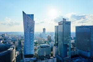 skyscrapers in Warsaw, Poland