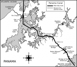 Map of the Panama Canal
