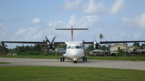 plane at funafuti airport, Tuvalu