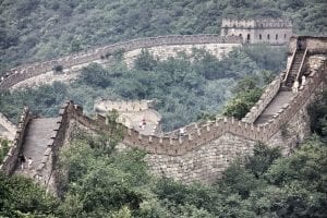 The Great Wall of China, snaking across the country