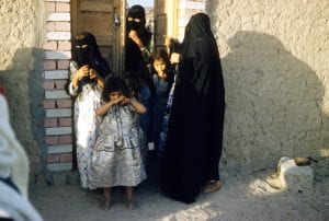 Saudi women in Burkas
