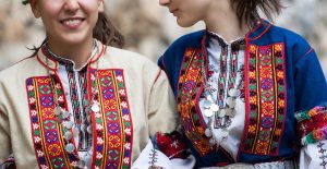 women wearing traditional Bulgarian Folk costume
