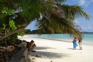 Paradise beach settings in the Seychelles