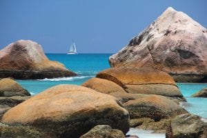 Rock formations on the Seychelles