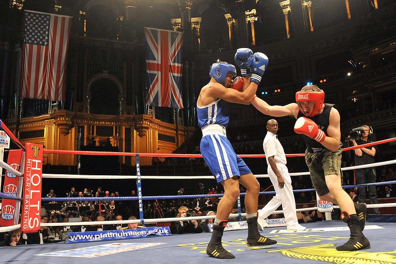 a boxing match in the Royal Albert Hall