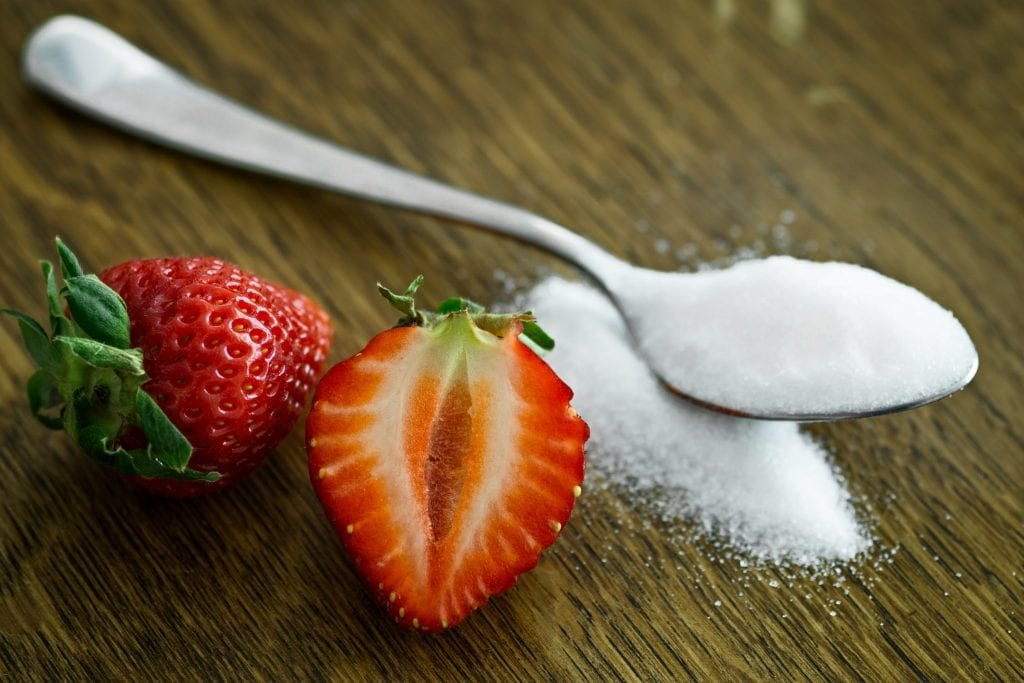 strawberries and granulated sugar