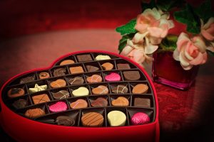 A heart shaped box of chocolates