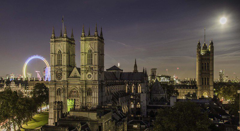 Westminster Abbey night view