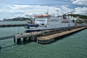 A ferry in the port of Dover 