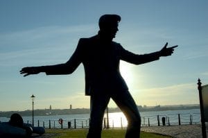 silhouette of Elvis Presley striking his famous pose