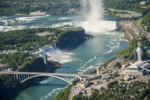 Drone shot of Niagara Falls