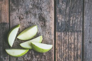 Slices of green green apple