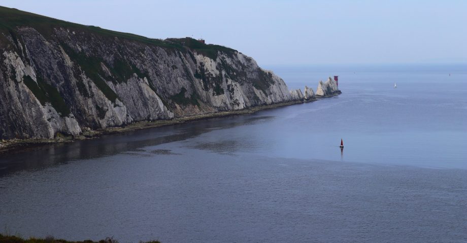 The Needles - a famous outcrop of chalk stacks with a lighthouse.