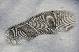 Nike footprint in the snow