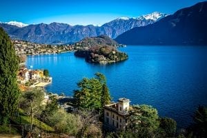 View across Lake Como