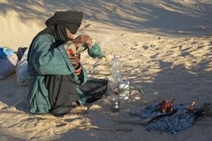 A Sahrawi person - someone that lives in the Sahara Desert