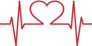 a cardiogram shaped to look like a heart