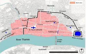 Map of the Great Fire of London