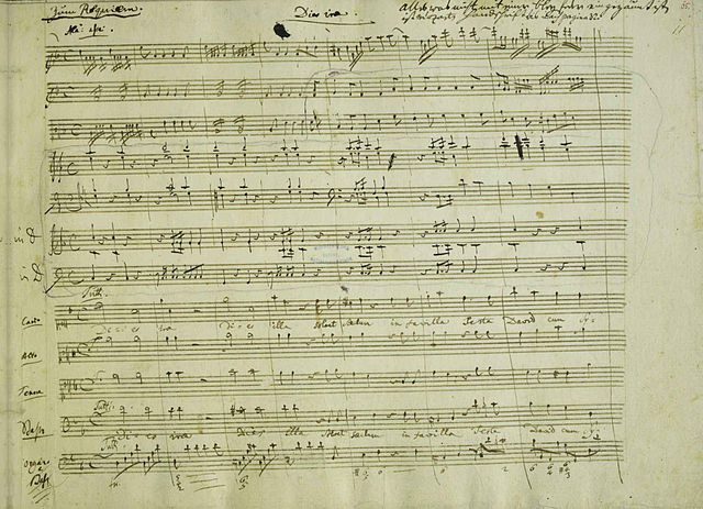 Mozart's handwriting