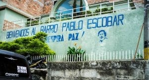 Pablo Escobar banner, Medellin