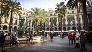 a pretty square in Barcelona