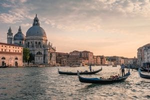 Gondolas on The Grand Canal, Venice, Italy