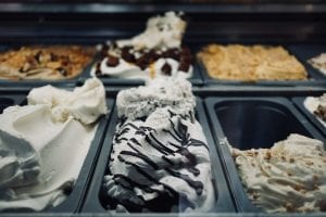 Trays of gelato ice cream