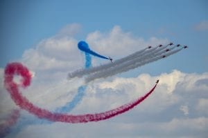 The red arrows performing a spectacular display