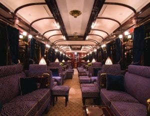 View inside a carriage on the orient express