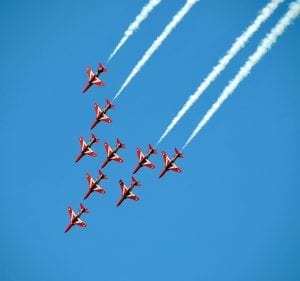 The Red Arrows in Corcorde Formation