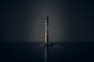 a burnt down cigarette