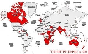 A map of the British Empire inn 1920