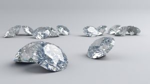 diamonds on a grey background, sparkling