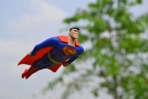 Toy Superman, 'flying' 