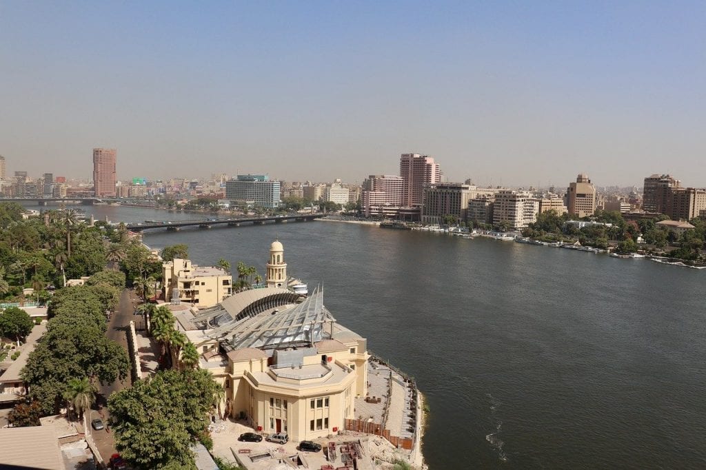 Nile river flowing through Cairo