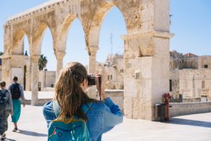 tourist taking photo in Jerusalem