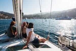 relaxing on a sailing boat