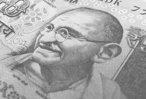 Mahatma Gandhi, featured on a bank note