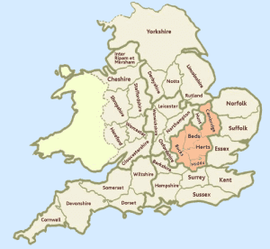 The counties of England as recorded in 1086 in the Domesday Book