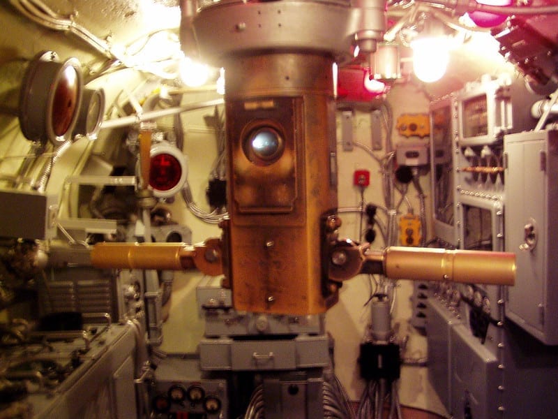 Periscope operation on a submarine