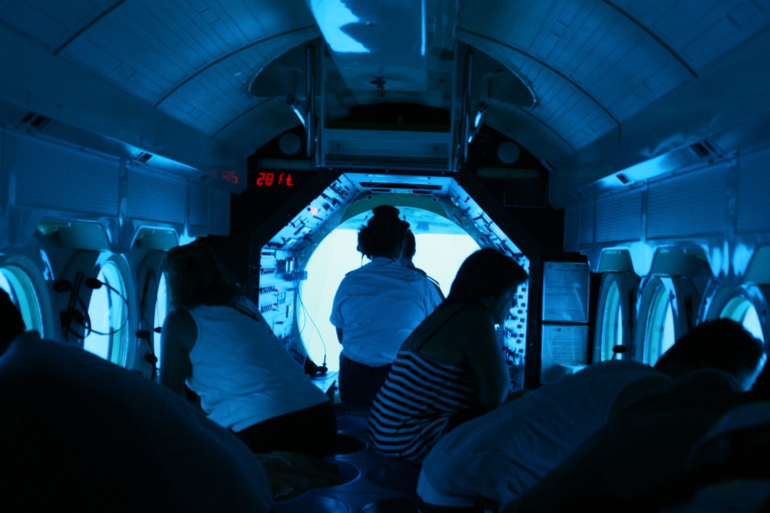 the inside of a submarine