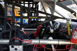 Cockpit view of a NASCAR