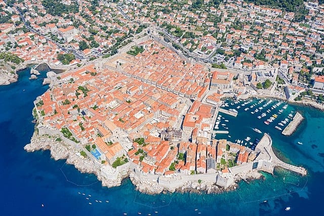 An aerial view of Dubrovnik