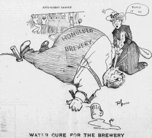 a cartoon from the 1920s about Prohibition and the effect on business 