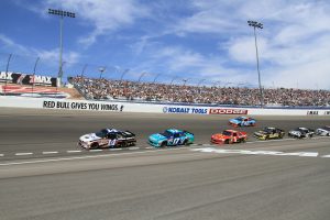 Nascar racers on the banking circuit